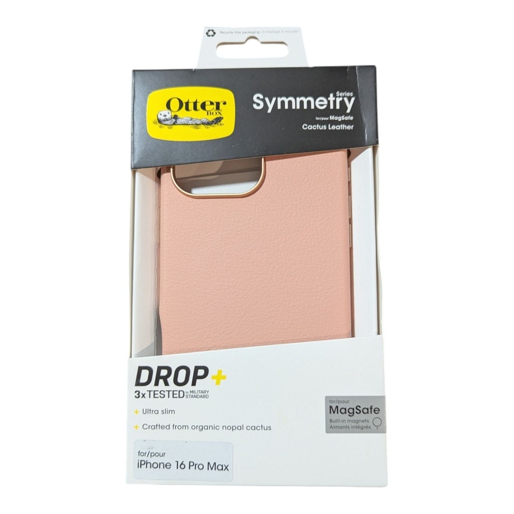 M2. OtterBox Symmetry CactusLeather MagSafe Apple iPhone 16 Pro Max Ballet Blush